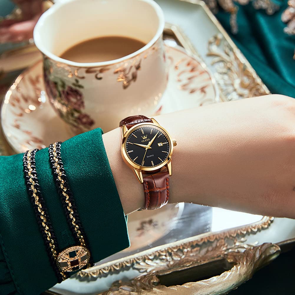 Leather Brand Simple Easy To for High School Students and Women's Watch, Blue, Stylish, Waterproof, Ultra-thin, Strap, Name, Small, Dial, Read,