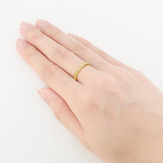 Bloom Silver and Yellow Gold Cubic Zirconia Japanese Size 11 Pavé Ring, 0770-0440-0013-0011,