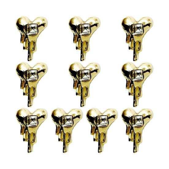 10 ks DIY nail art kamínky Ornament 3D srdce Měsíc Kříž Netopýr Umělý krystal na kovových přívěscích Kreativní šperky Dekorace Příslušenství pro pouzdro na telefon