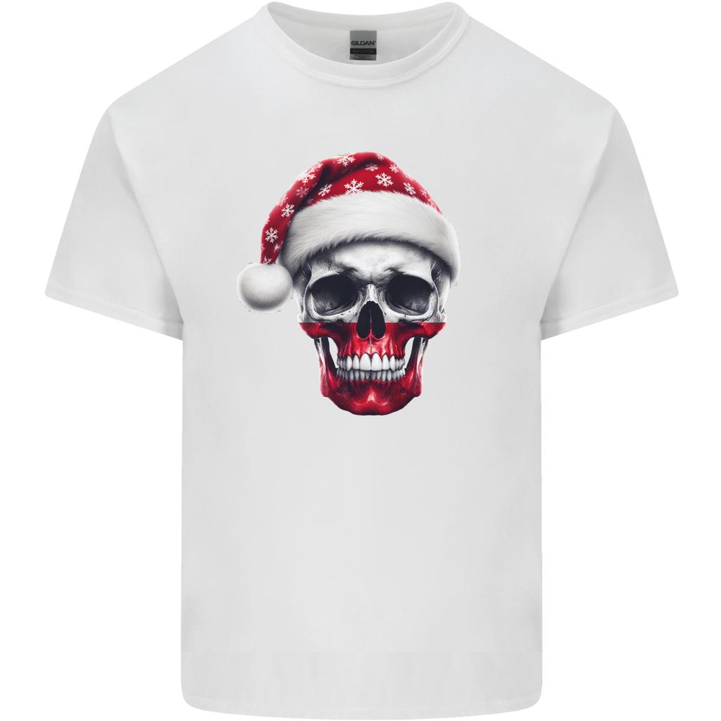 Polish Christmas Skull Xmas Poland Biker Flag Unisexs Light Cotton TShirt