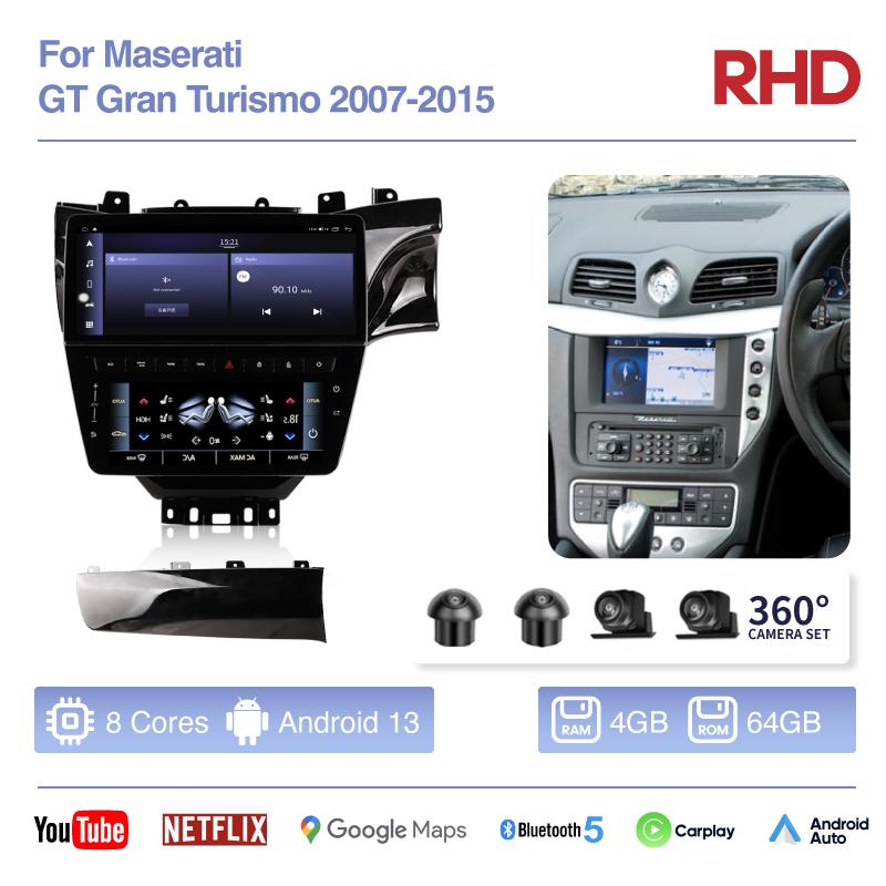 12.3inch Car Multimedia Video Player For Maserati GT GC GranTurismo 2007-2015 GPS Navigation Android 13 Radio stereo Carplay 4G