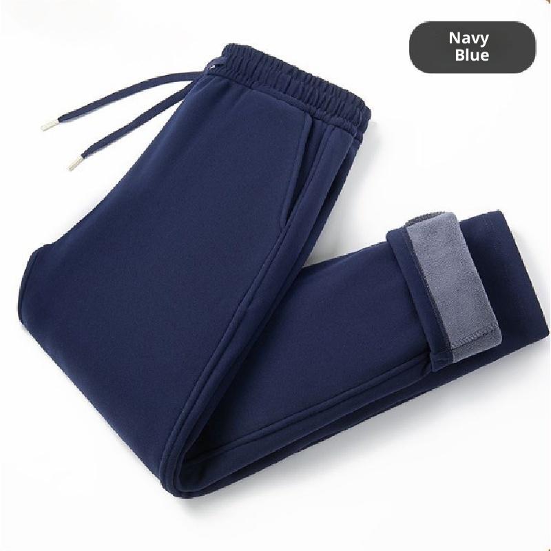 Winter Men'S Fleece-Lined Thickened Sweatpants Windproof Pants Warm Cotton Pants Casual Pants Sports Pants Men'S Pants