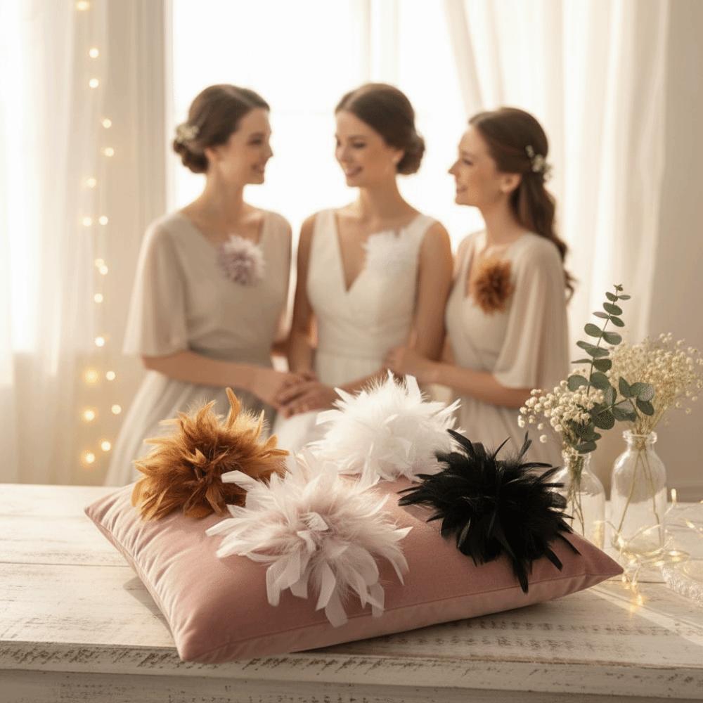 DIY Jewelry Simulated Flower Brooch Accessories Feather Fake Flower for Pin  Wedding