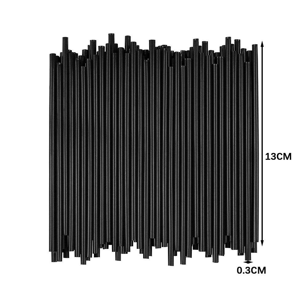 100Pcs Black Drinking Straws Disposable Cola Cocktail Bar Party Wedding Kitchen Beverage Flexible Straw Kitchen Accessories