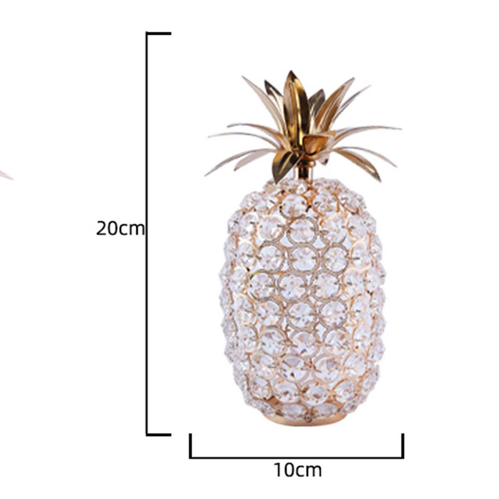 Nordic Crystal Pineapple Figurines Fruit Statue Sculpture Candelabra Base Candle Cover for Bookshelf