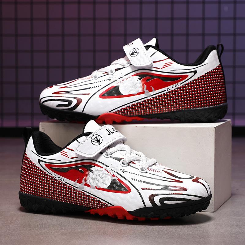2025 Boys and Girls Students Outdoor Grass Sports Training Shoes Full Leather Surface Middle-sized Children Children Broken Nail Football Shoes
