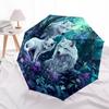 1 PC Automatic Folding Umbrella - Wolf Family Pattern, Portable & Foldable Design with 8 Ribs, Christmas Birthday Gifts