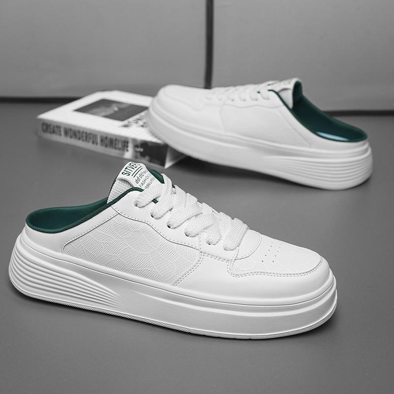 Men's Summer Canvas Slip on Sandals Casual Versatile Half Sandals Men's Shoes