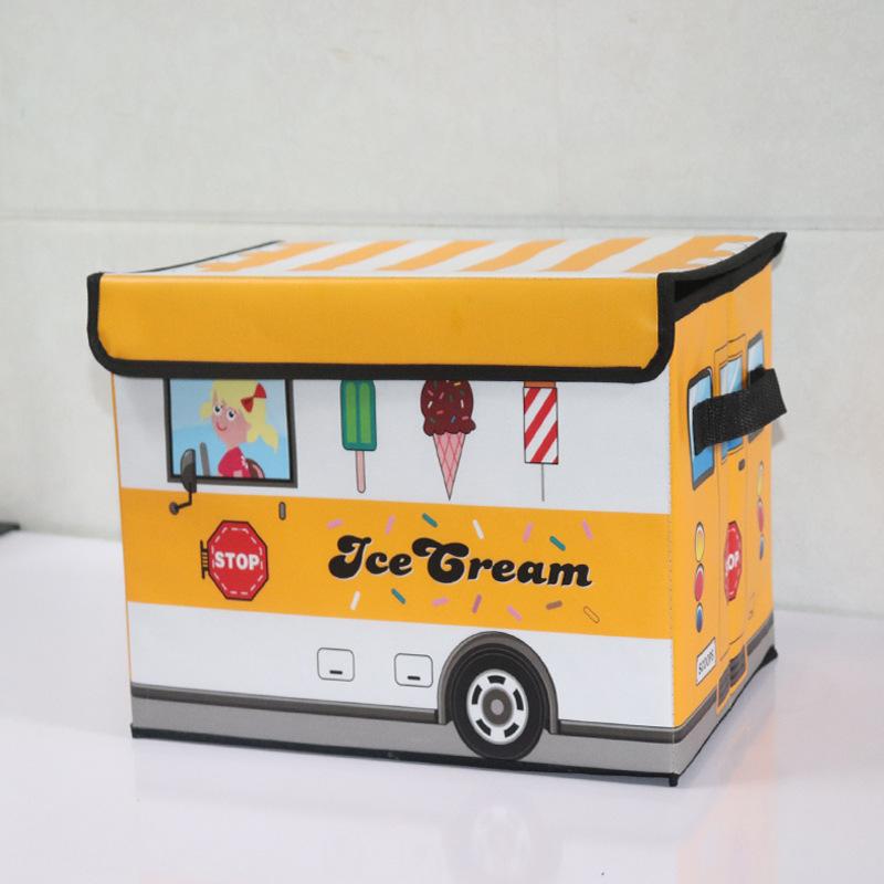 Home Supplies Children's Clothing And Toys Storage Box Laminated Non-woven Cartoon Car Storage Box Kids Collapsible Storage