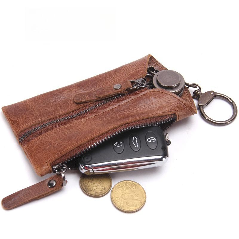 Genuine Leather Key Case Casual Multi-Hook Compact