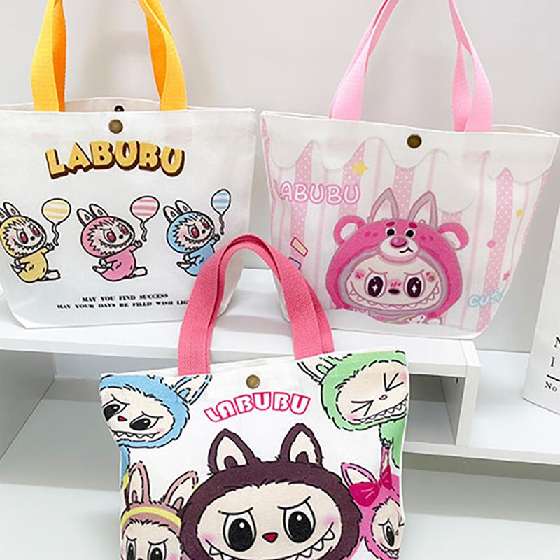 תיק קנבס לאבובו כותנה חמוד מצויר מצחיק תיק טוטה קניות פאוץ' סטודנט נוסע רב-תכליתי פשוט תיקי נשים מתנה