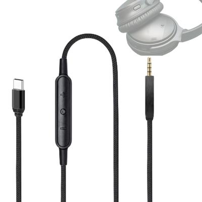 Reliable USB C Cable for QC25/QC35/QC35II/QC45/NC700/Y40/Y45/Y50 Headset Type C To 2.5mm Cord with Inline Mic Wire