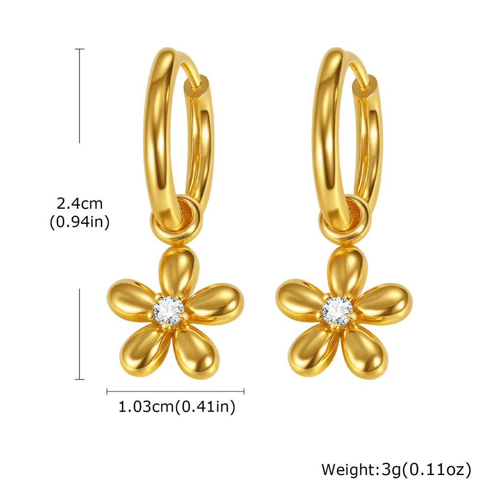 Long Y Shape Zirconia Chain Flower Necklaces for Women, Dainty Lariat Chain Drop Pendant Waterproof Jewelry Tarnish Free