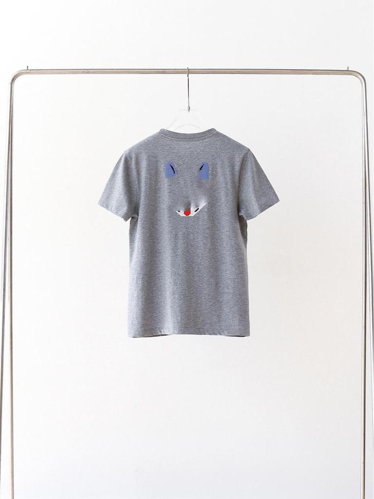 Women's Cotton Cat Head Embroidered Short Sleeve T-Shirt - Trendy Early Spring 2026 Arrival