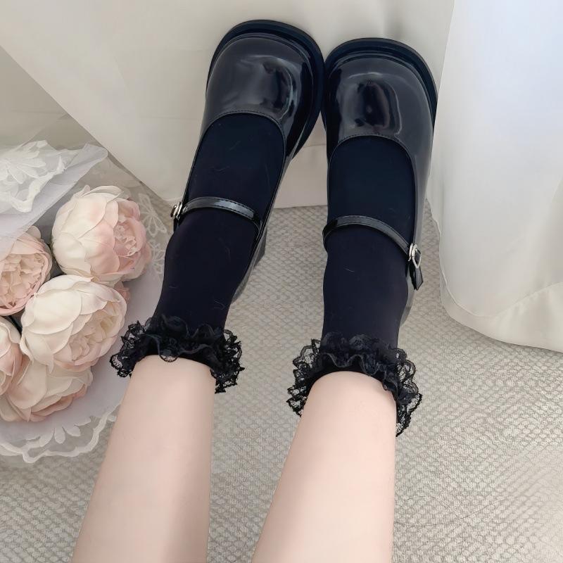 White Small Lace Lace Short Tube Socks Jk Japanese Mid Tube Socks Lolita Half Leg Socks Women