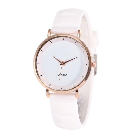 Studentské křemenné hodinky Kulatý ciferník Nastavitelný silikonový řemínek Candy Barva Bez zpoždění Kontrola času Vysoká přesnost Dámské denní náramkové hodinky Seznamka