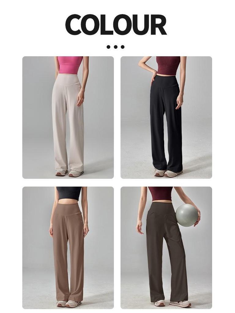 Women's Quick-Dry High Waist Yoga Pants - Slimming, Breathable, Straight-Leg Fitness Pants for Fall and Winter.