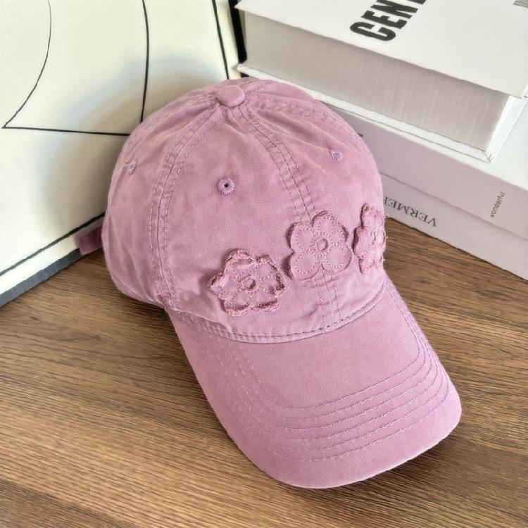 Breathable Floral Embroidered Baseball Cap Sun Protective Lightweight Outdoor Activity Headgear for Women Girls