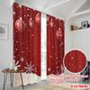 2pcs,2D plane printing Popular Curtain Panels Christmas Ornaments Snowflakes Festive Holiday (2) Versatile Durable Polyester