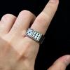 Retro Würfelring für Männer Frauen Versilbertes Kupfer Punk Gothic Ausgefallen Kleiner Fingerring Unisex Accessoires Glücksbringer Geschenk