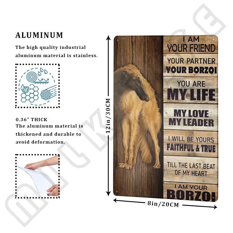 Afghan Hound Vintage Poster Metal Signs Retro Tin Sign Decorative Plaque Room Decoration for Pub Bar Man Cave Club Wall Decor