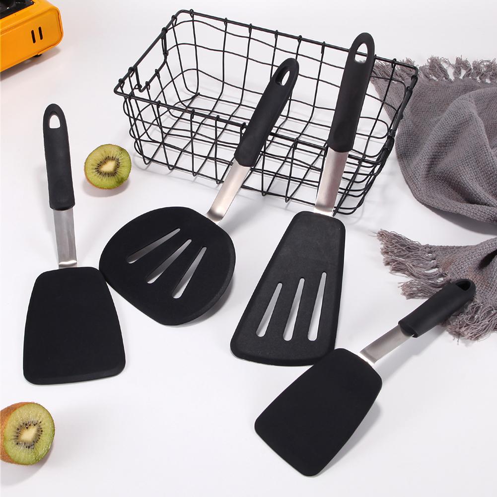 Silicone Steak Spatula With Ergonomic Lengthened Handle Western-style Elastic Heat Resistance Non-stick Steak Spatula Kitchenware