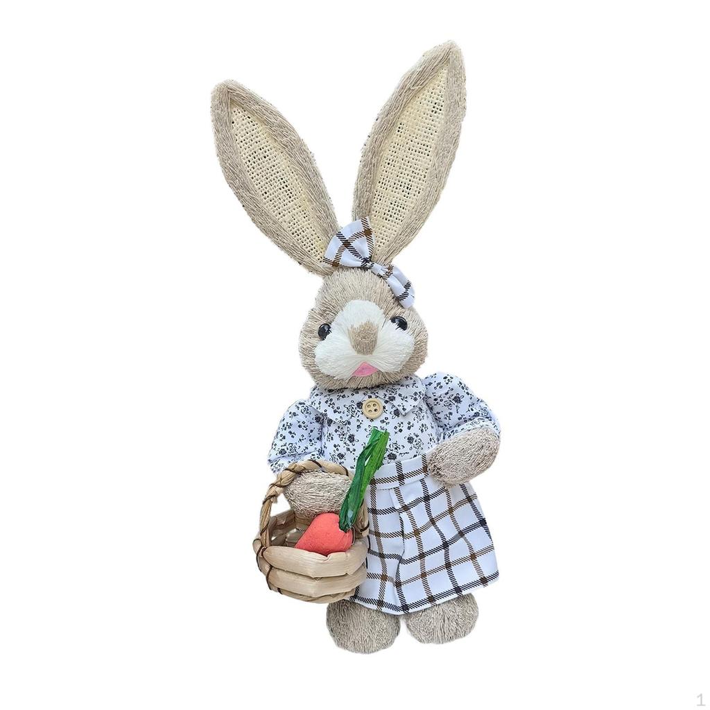 Easter Bunny Figurine Statue Cartoon Souvenir Party Decoration Handicraft 35cm for Garden