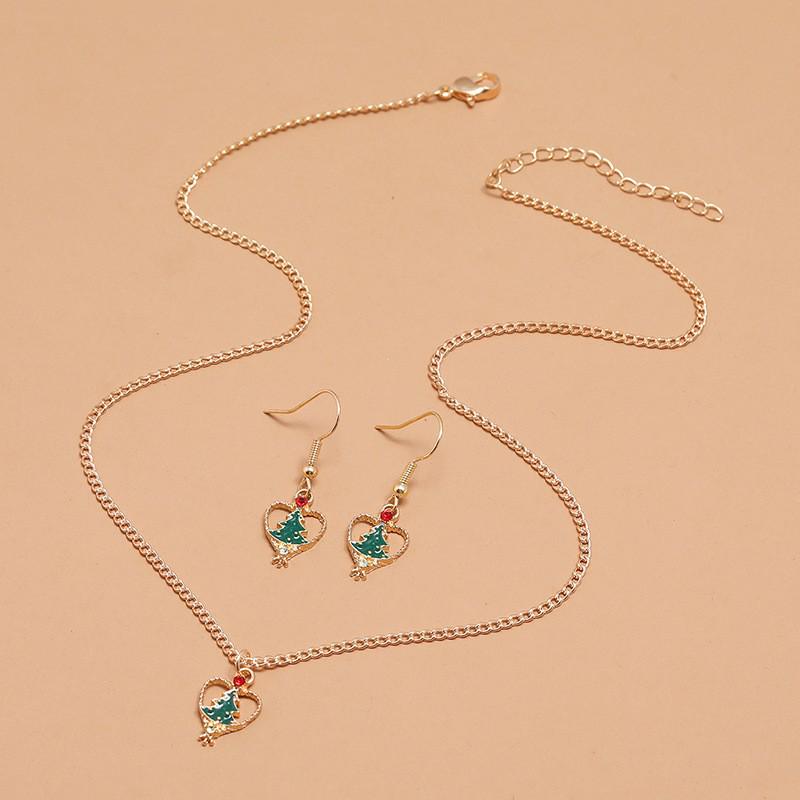 

Rhinestone Inlaid Hollow Heart Christmas Tree Jewelry - Retro & Cute Cartoon Style