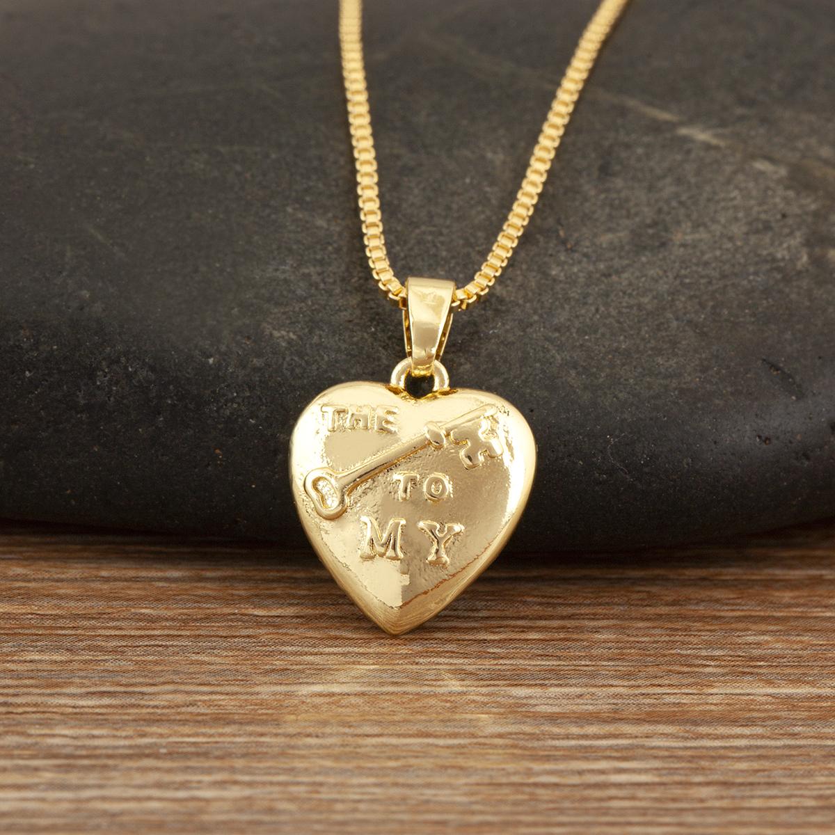 Nidin New Arrival Romantic 3 Styles Love Heart Charms Pendant Necklace For Women Couple Valentine s Day Clavicle Chain Jewelry