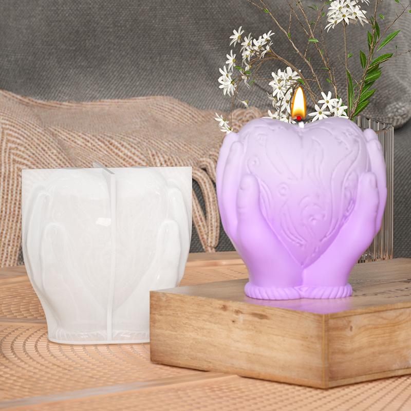 Creative DIY Heart-Shaped Scented Candle Mold Reusable Silicone Material Sustainable and Packaged for Party Decorations