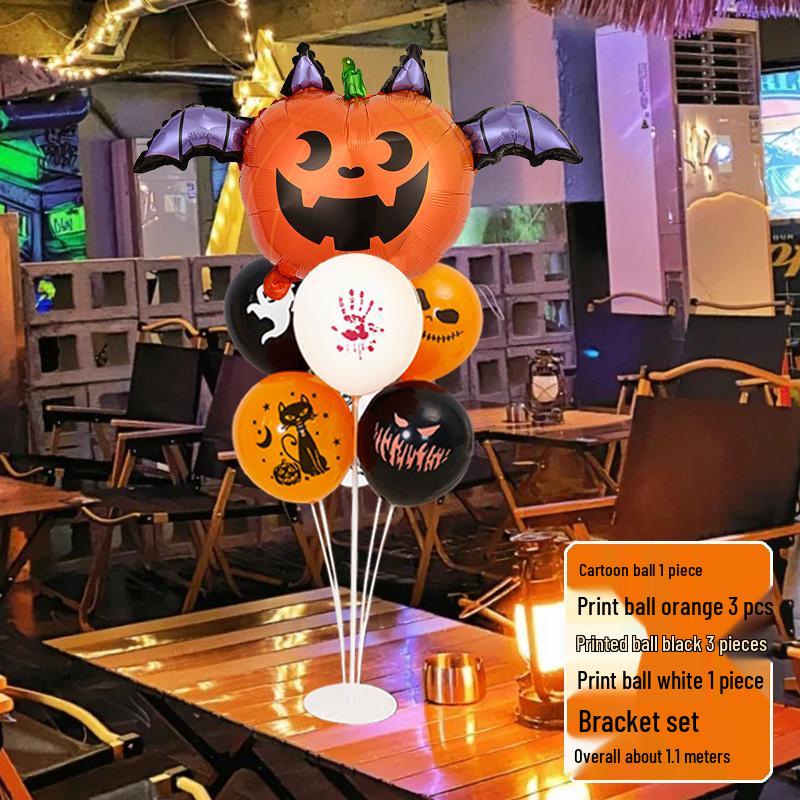 Halloween Pumpkin Atmosphere Balloons for Tables, Bars, Kindergartens, and Shopping Mall Displays