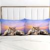 Sonnenuntergang Tiger Muster 3D Gedruckter Bettbezug Weich Bequemes Polyester Bettwäscheset Tierisches Thema Zuhause Bettdeckenbezug Set Kissenbezug