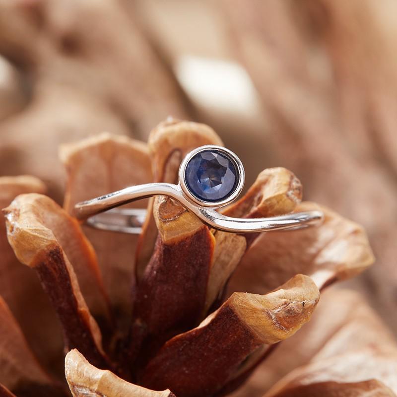 Womens Natural Amethyst Citrine Garnet Ring Geometric Jewelry