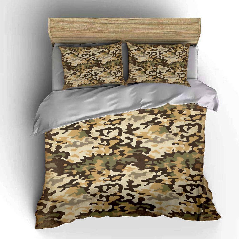 Camouflage with earthy tones. Bedding sets Duvet cover sets Duvet covers Pillowcases(1 * Duvet Cover 2 * Pillowcases without duvet insert)