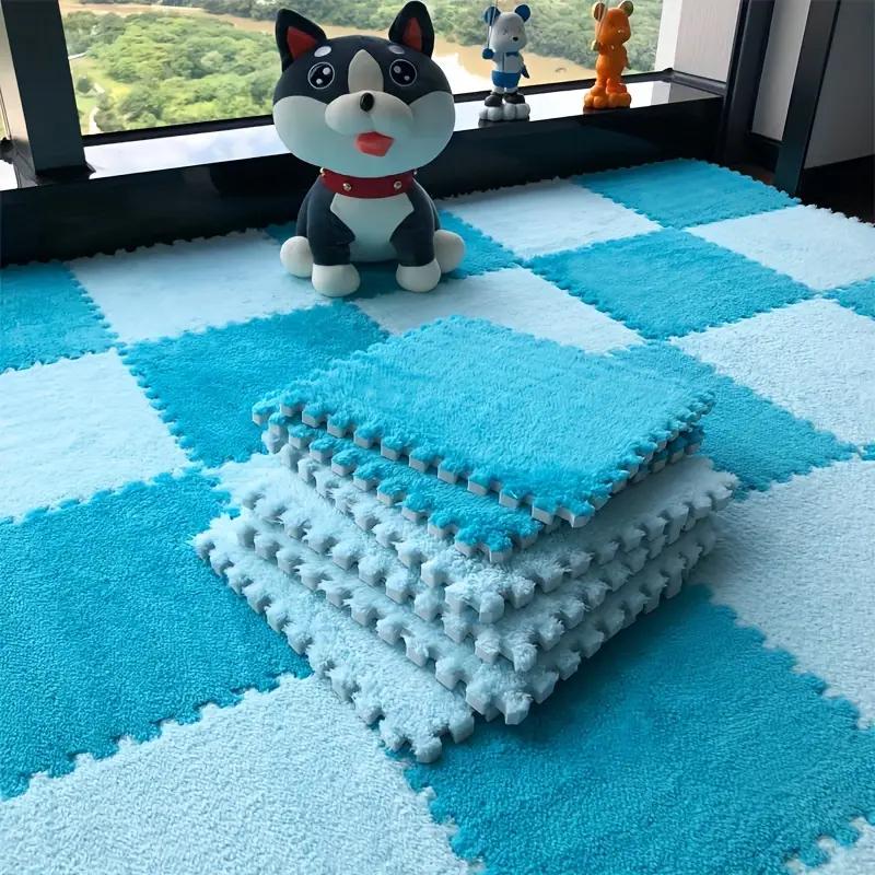 Baby Play Mat Crawling Mat Foam Puzzle Tiles, Interlocking EVA, Thick Soft Non-Slip Washable Plush Checkerboard Nursery