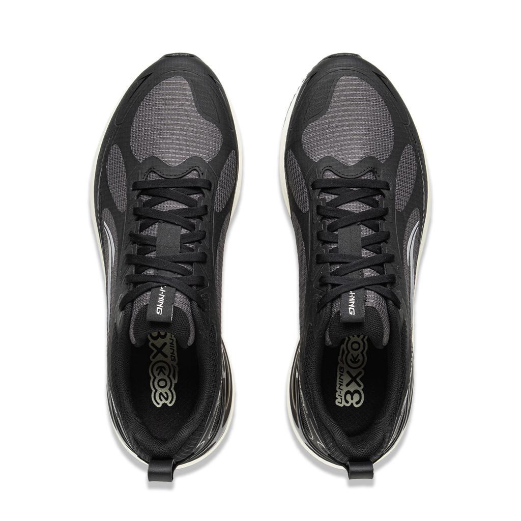 Li Ning Facile à Adapter 2 Amorti Antidérapant Résistant à l'Abrasion Respirant Basse Tige Chaussures de Course Homme Noir ARSV115-5