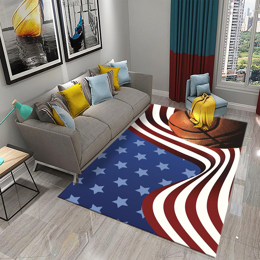 Basketball Pattern Carpet Home Decor Large Area Rugs for Teen Boys Playroom Bedroom Non-slip Floor Living Room Sofa Floor Mats