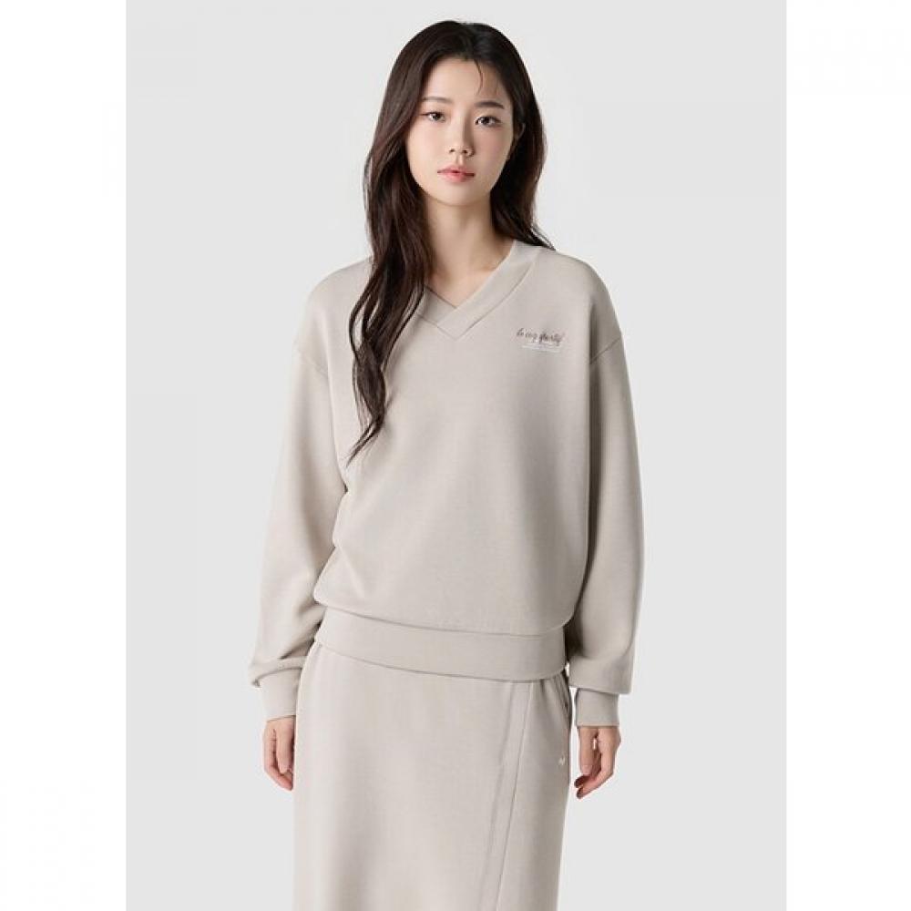 Le Coq Sportif Women S looSe Fit V Neck SweatShirt qr122ofS11 CRM cream/95 L