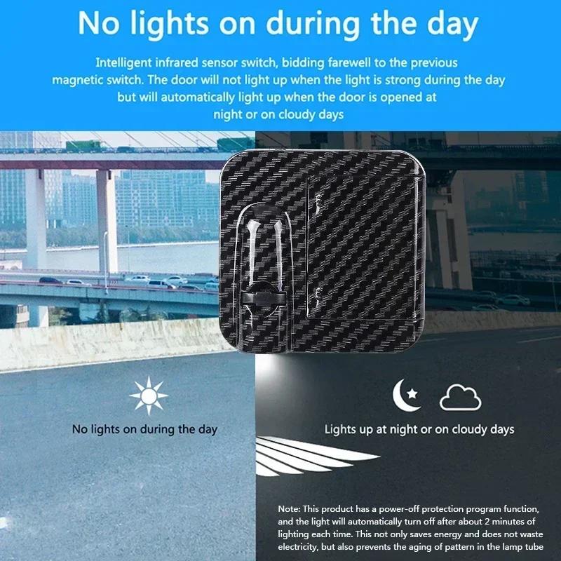 Car door angel wing welcome light, door opening sensing decoration modified wing projection ambient light car accessories