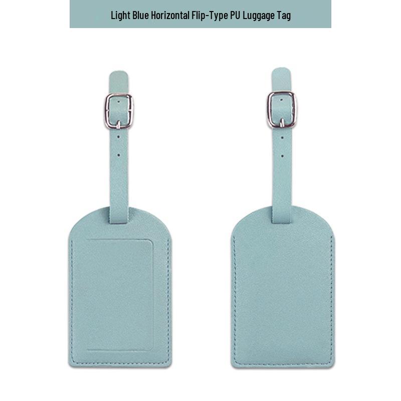 Customizable Soft PU Leather Luggage Tag with Logo and Travel Info Slot