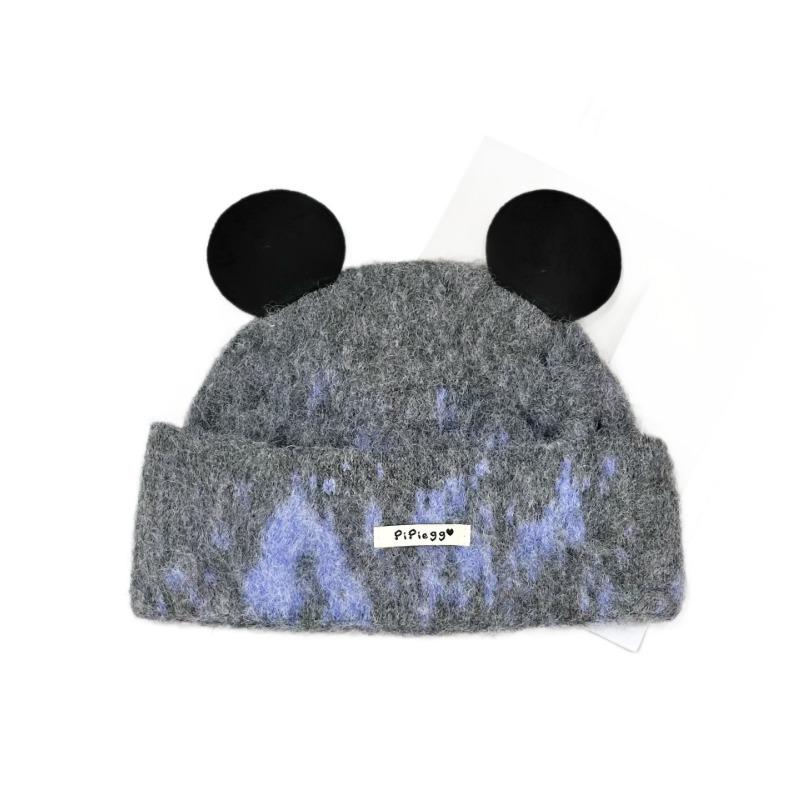 Cute cat ears wool hat female winter gradual change color ear hat cold age reduction versatile face small knitted cold hat