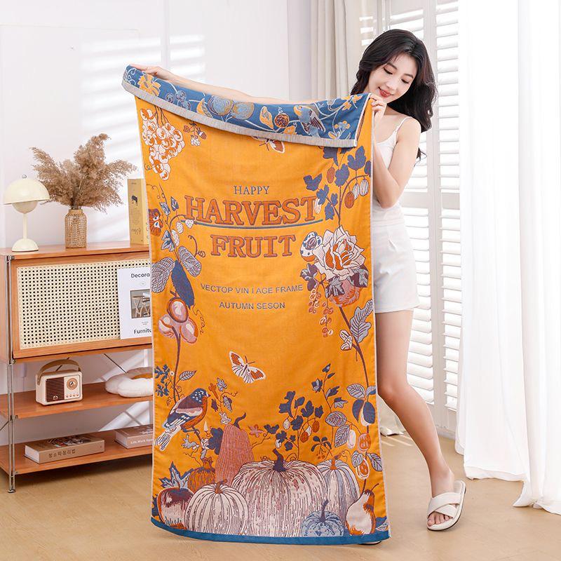 Gauze Quick-Dry Pure Cotton Oversized Bath Towel for Men & Women