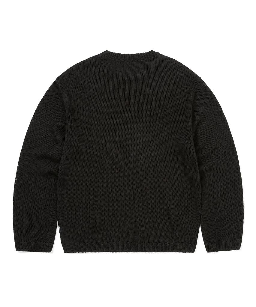 THISISNEVERTHAT Loose Gauge Knit Crew Black