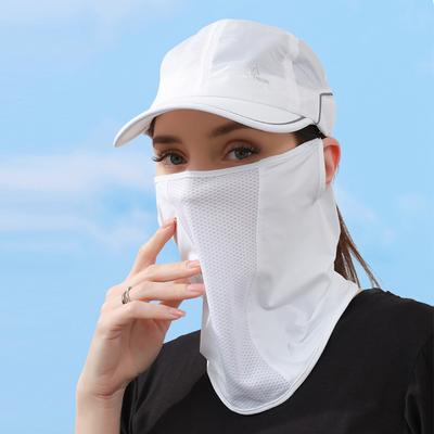 Letnia Maska Ochronna UV Jedwab Lodowy Ochrona Przed Słońcem Śliniak Jednolity Kolor Krem Przeciwsłoneczny Szalik na Twarz Siateczkowy Oddychający Szaliki na Twarz Ochrona Szyi