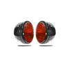 APSMOTIV 2X of Rear Lights | Black Body | Black Ring | Red Lens Compatible With Jeep Willys John Deere & Massey Ferguson Tractors