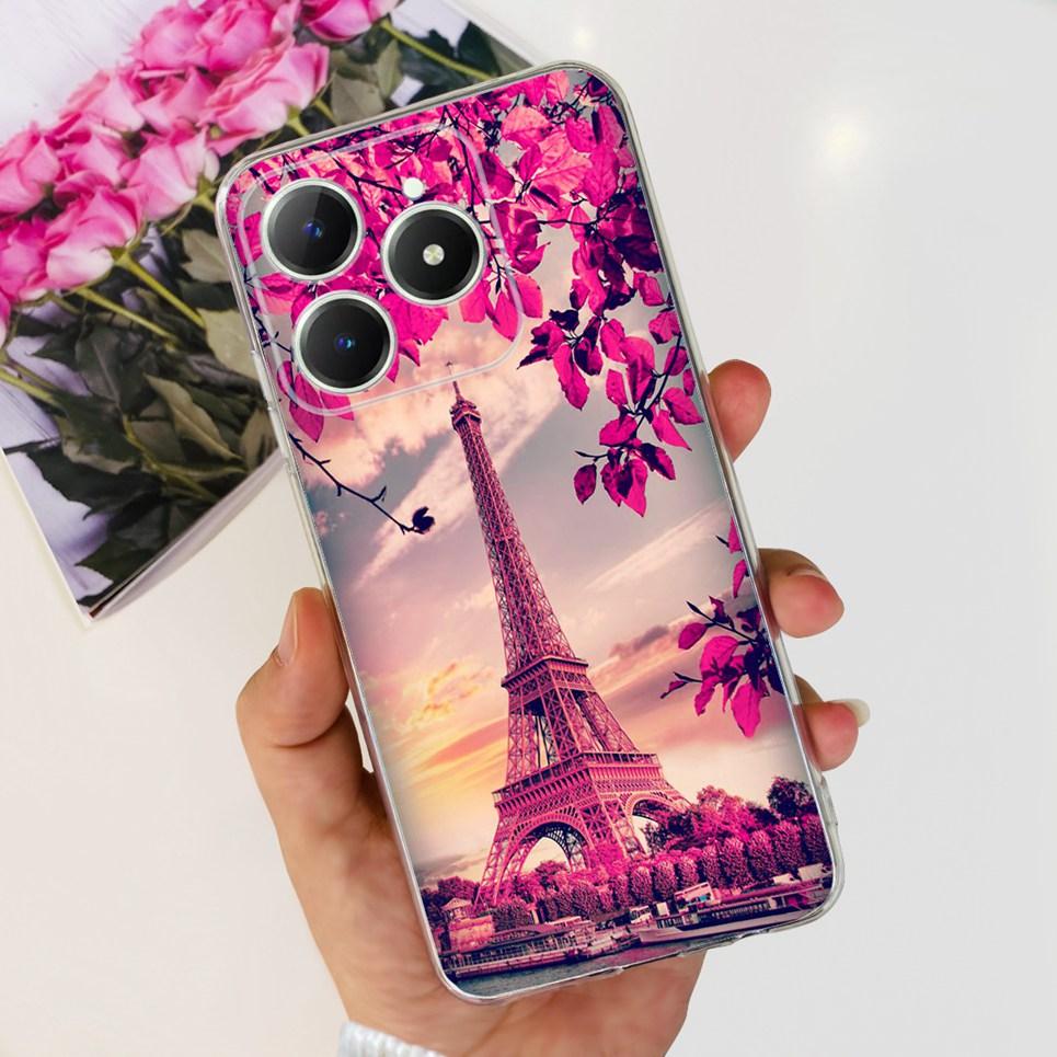 Voor Realme C63 C61 Narzo N61 N63 Hoesje Bloemen Vlinder Dames Mode Achterkant Transparant Zacht Slank Siliconen Bumper Shell