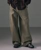 LXT Natural Washed Cotton Wide Straight Pants [Khaki]