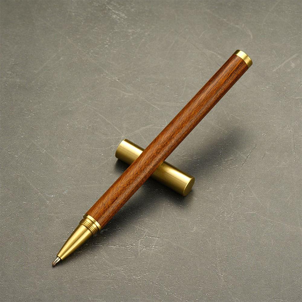 0.5mm Black Ink Ballpoint Pen Wood Body Neutral Pen Vintage Signature Pen  Gift
