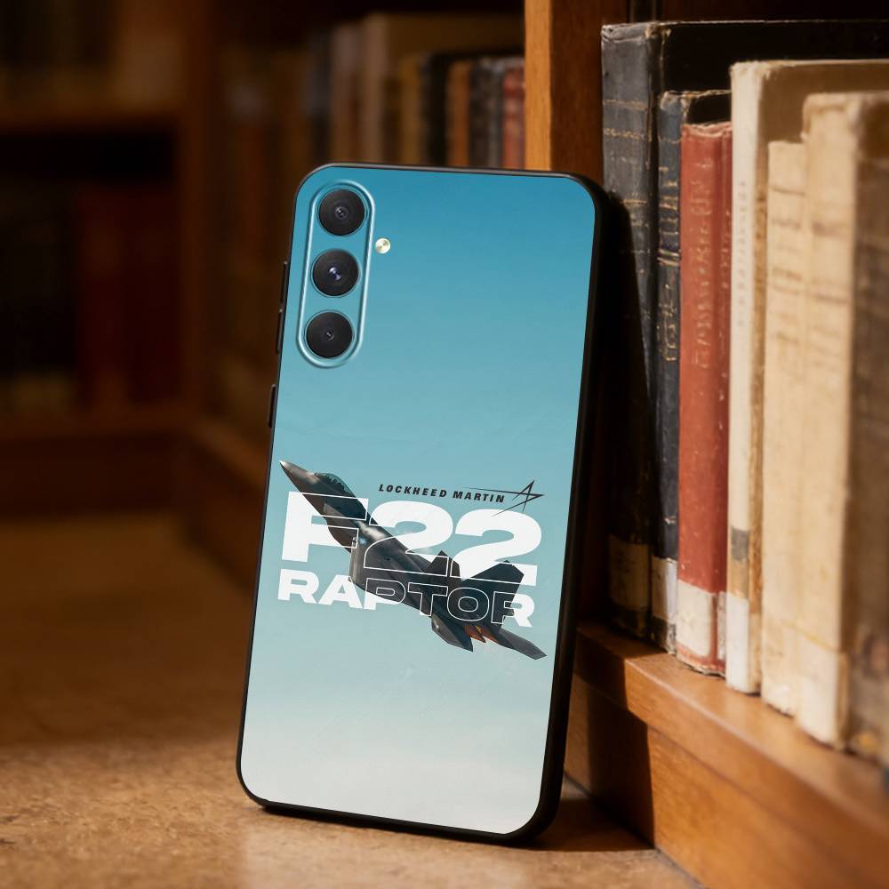 Fighter Plane F-22 Raptor Phone Case For Samsung S26,S25,S24,S23,S22,S21,Plus,Fe,Lite,Others Black Cover