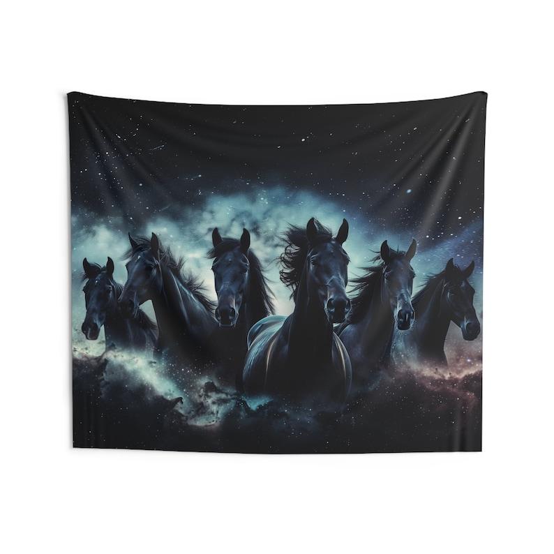 horses tapestry 75x100 чёрный